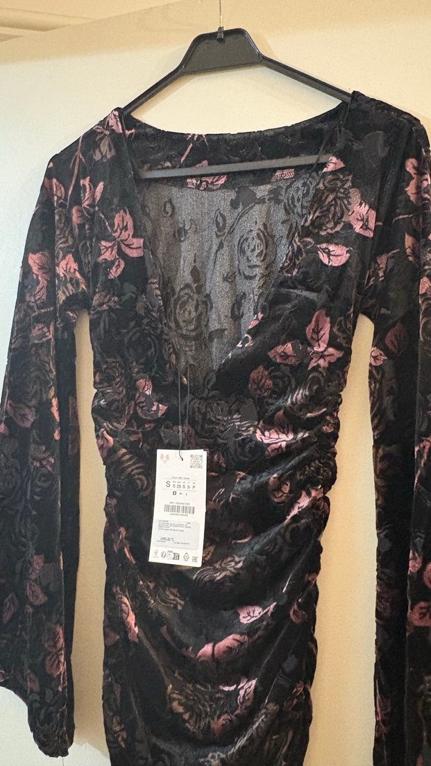 Zara kadife elbise - Görsel 3