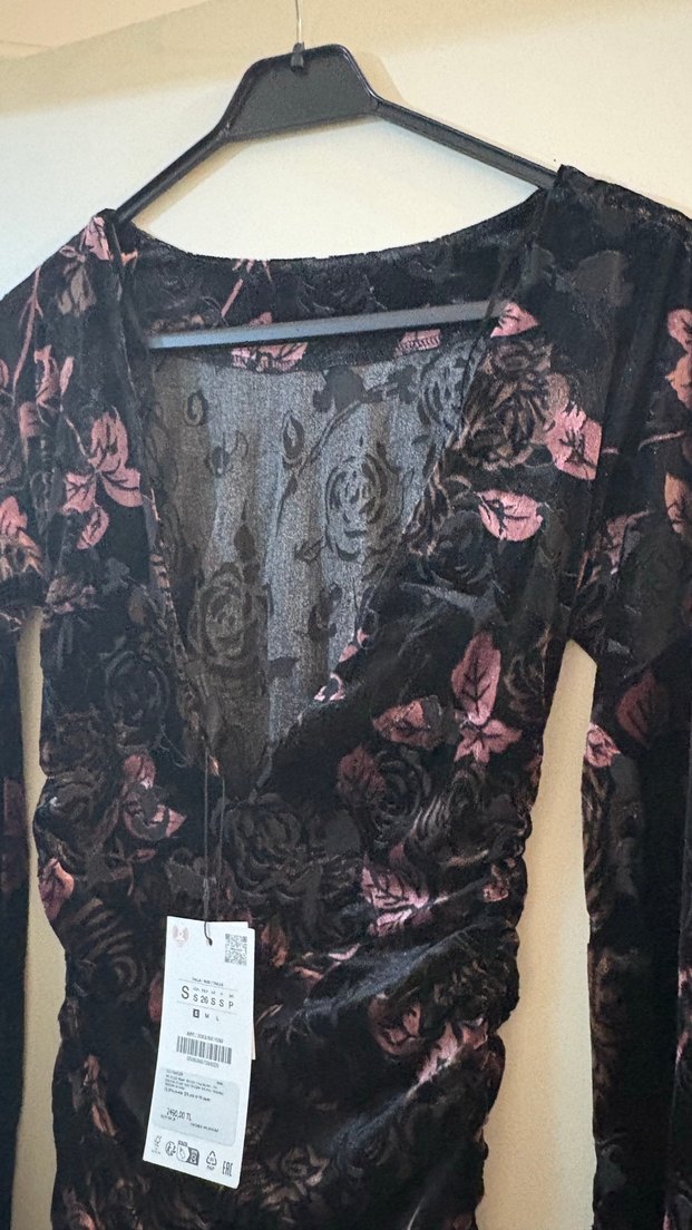 Zara kadife elbise - Görsel 5