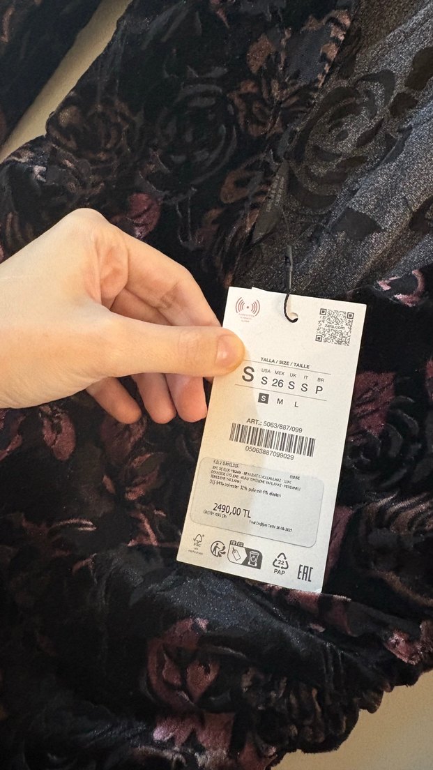 Zara kadife elbise - Görsel 4