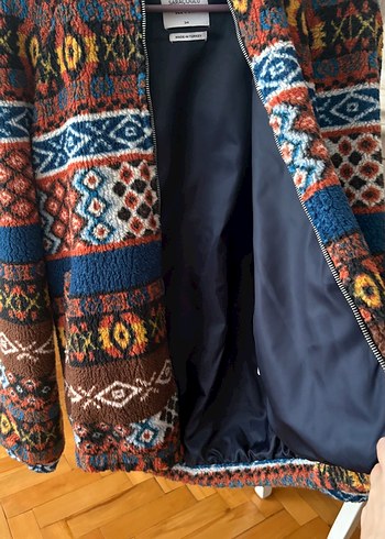 Kapüşonlu, Örgü Desenli Bohem kadin ceket mont - Görsel 2