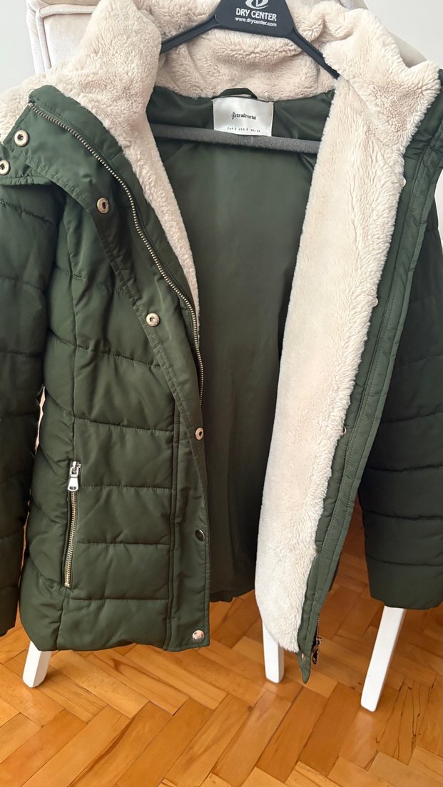 Kürk Detaylı Yeşil Kadın Kışlık Mont - Görsel 4