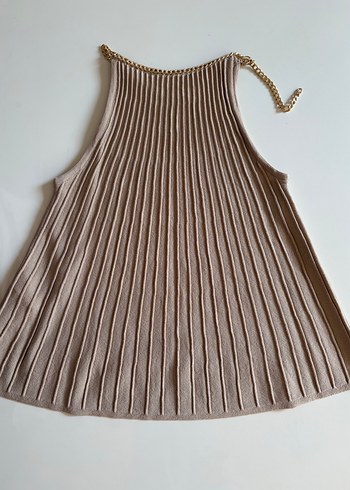 Bej Pilili Kolsuz bluz - Görsel 2