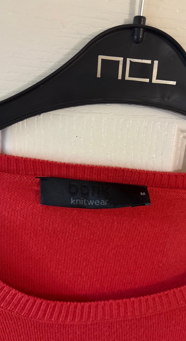 Kırmızı Kadın Triko Uzun Kollu Sweatshirt - Görsel 2