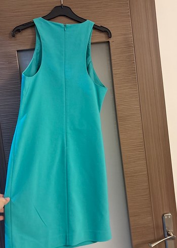 Turkuaz Parlak Kolsuz Elbise - Görsel 5