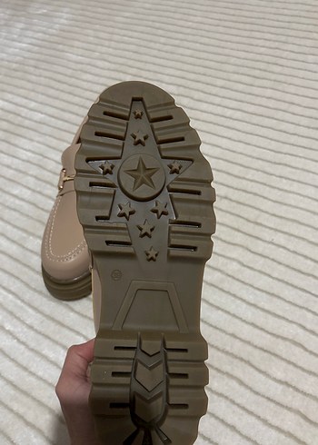 Bej Kadın Deri Tokalı Platform Topuklu Loafer - Görsel 4