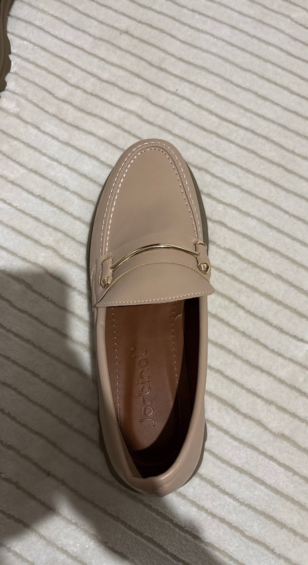 Bej Kadın Deri Tokalı Platform Topuklu Loafer - Görsel 5