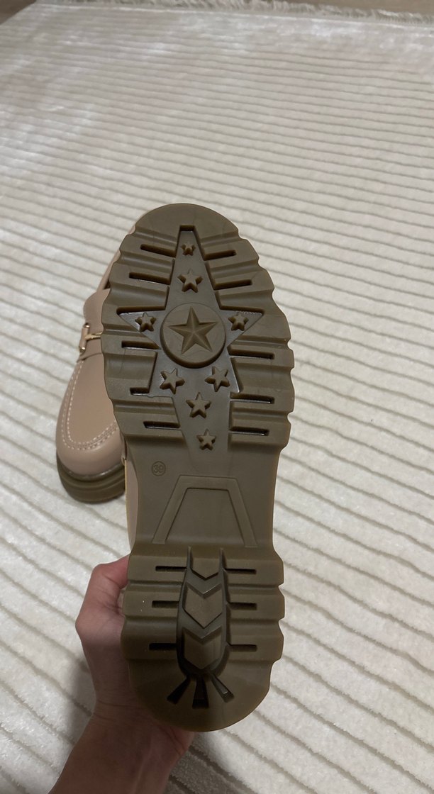 Bej Kadın Deri Tokalı Platform Topuklu Loafer - Görsel 4