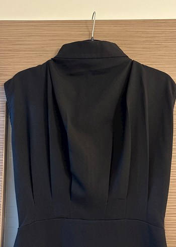 Yüksek Yakalı Siyah Uzun Abiye Elbise - Görsel 2