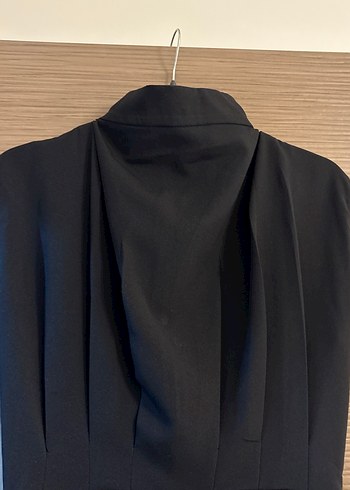 Yüksek Yakalı Siyah Uzun Abiye Elbise - Görsel 4