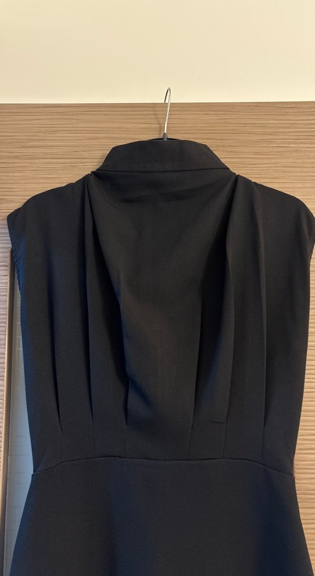 Yüksek Yakalı Siyah Uzun Abiye Elbise - Görsel 2