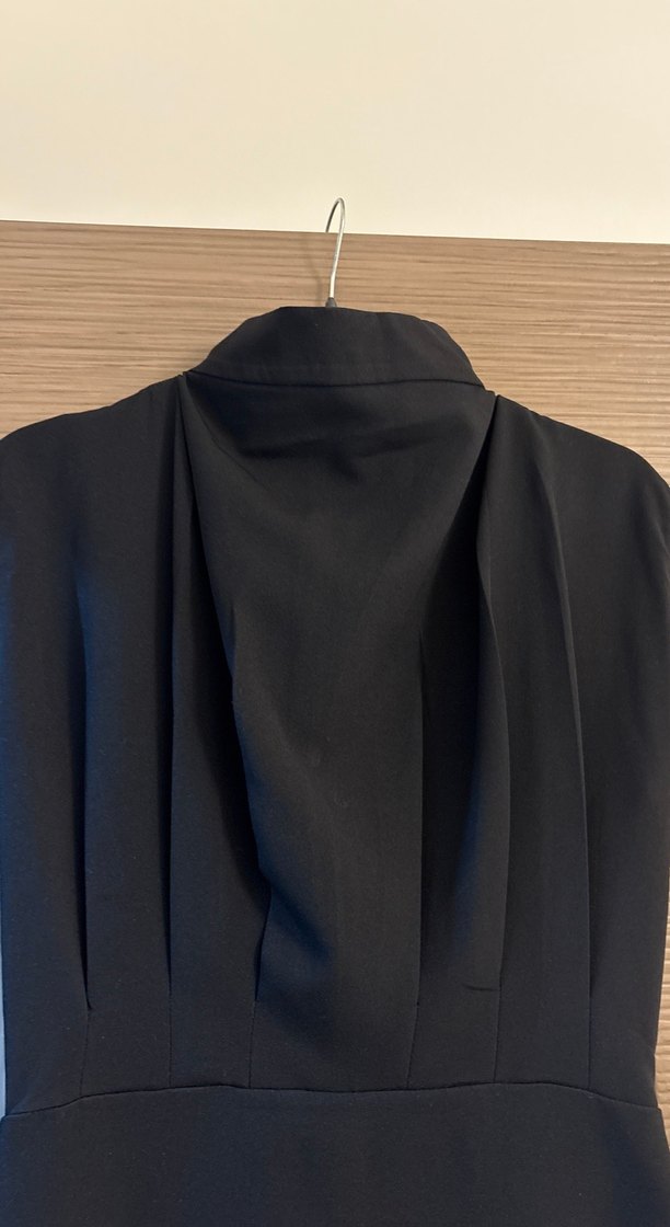 Yüksek Yakalı Siyah Uzun Abiye Elbise - Görsel 4