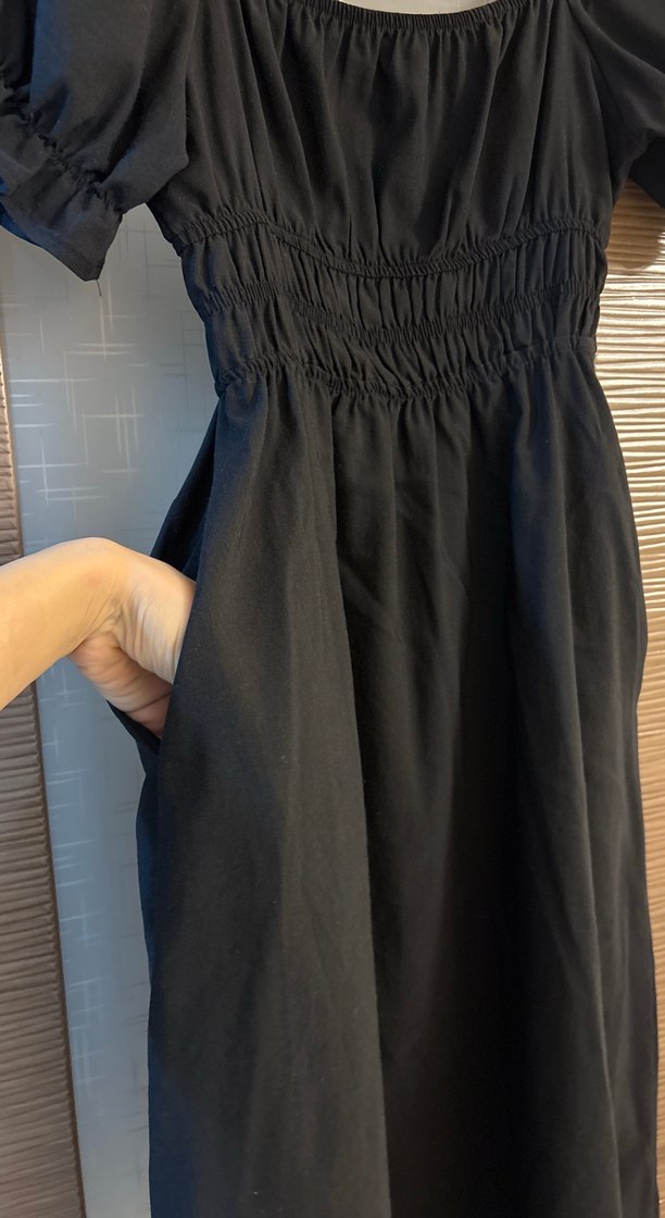 Siyah Gotik Uzun Keten Elbise - Görsel 4