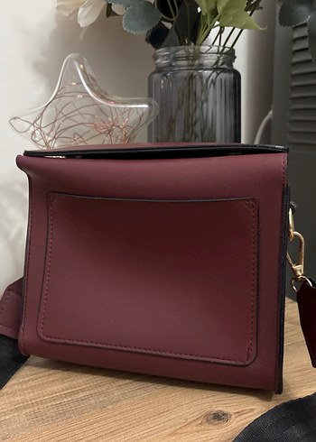 Klasik Bordo Deri Kadın Çanta - Görsel 2