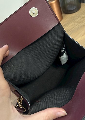 Klasik Bordo Deri Kadın Çanta - Görsel 5