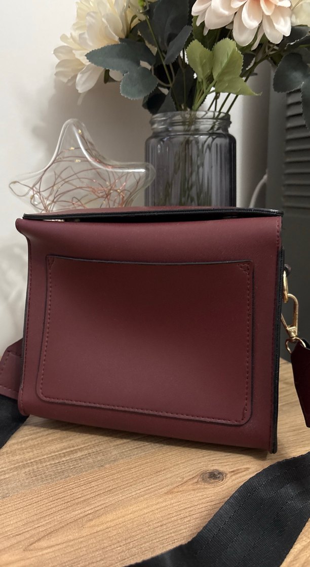 Klasik Bordo Deri Kadın Çanta - Görsel 2