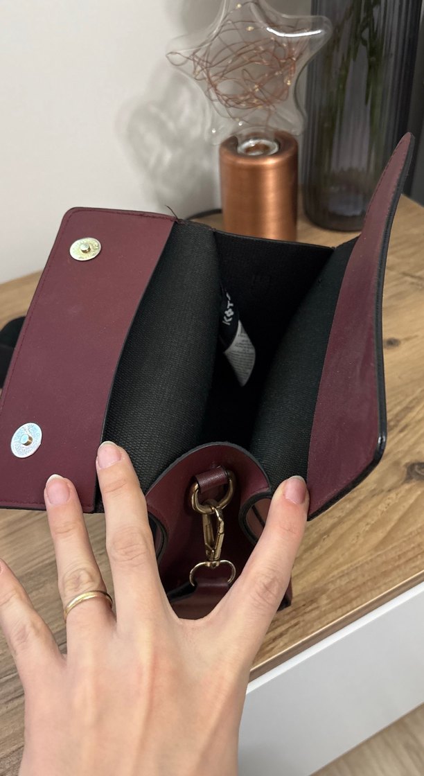 Klasik Bordo Deri Kadın Çanta - Görsel 4