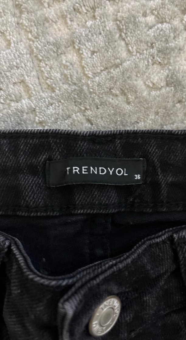 Kadın Siyah Regular Fit Denim Pantolon - Görsel 2