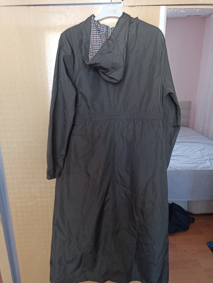 Gri Uzun Kesim Kadın pardösü - Görsel 2