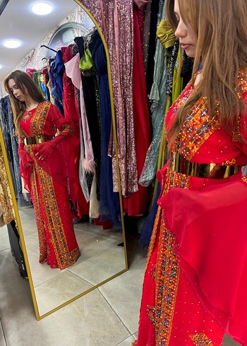 Kırmızı Bohem desenli yöresel