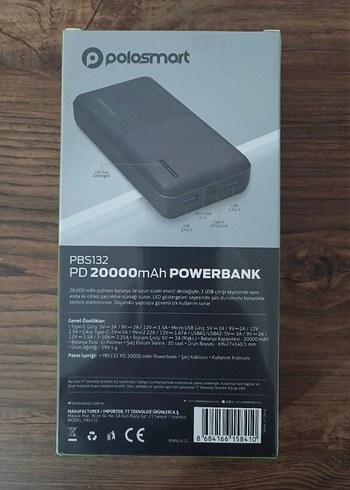 Polosmart 20000mAh Yeşil Powerbank - Görsel 2