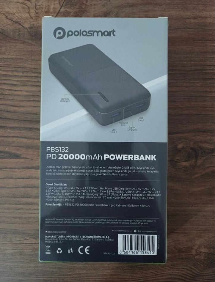 Polosmart 20000mAh Yeşil Powerbank - Görsel 2