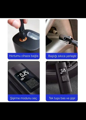 Moto Ware Taşınabilir Mini Kompresör Powerbank - Görsel 2