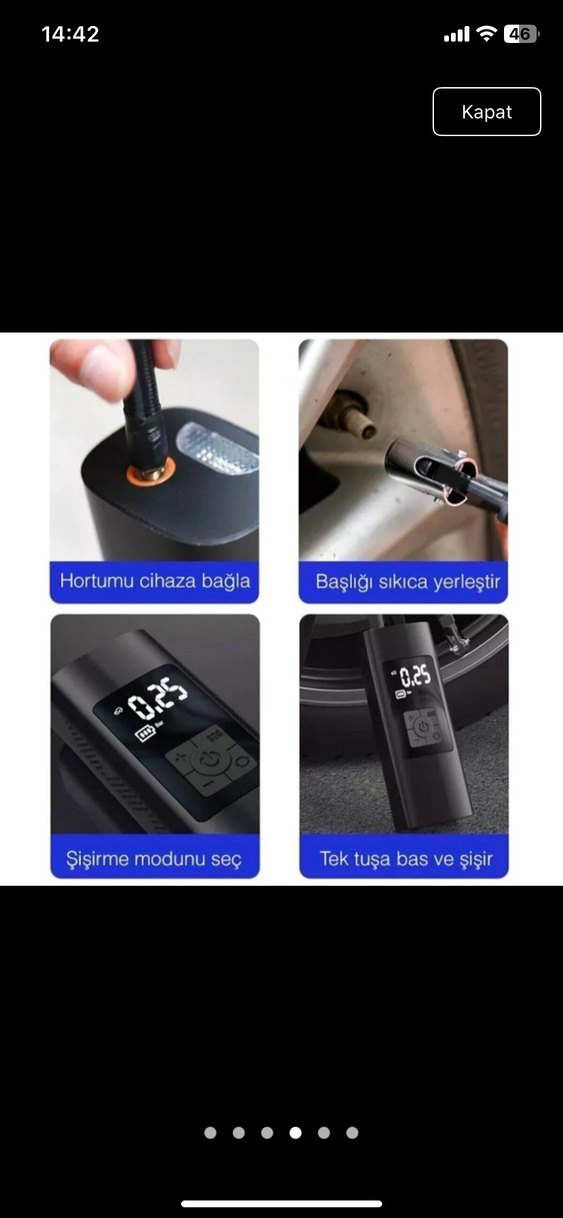 Moto Ware Taşınabilir Mini Kompresör Powerbank - Görsel 2