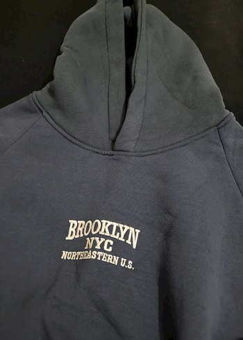 Gri Kapüşonlu Brooklyn NYC Sweatshirt - Görsel 2