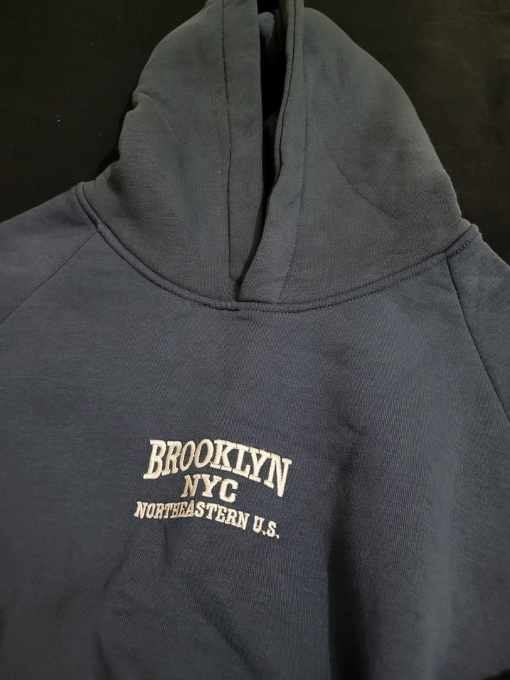 Gri Kapüşonlu Brooklyn NYC Sweatshirt - Görsel 2
