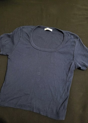 lacivert Kısa Kollu Kadın Tişört - Görsel 2