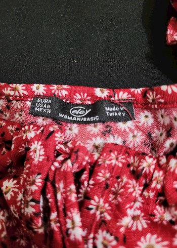 Bordo Çiçekli Midi Bohem Elbise - Görsel 4