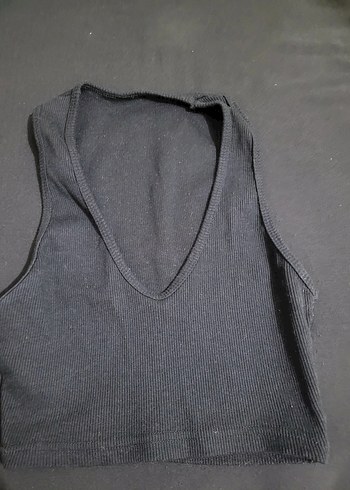 Kadın V Yaka Basic Atlet Siyah - Görsel 3