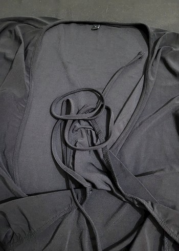 siyah v yaka   Salaş Kadın bluz - Görsel 4