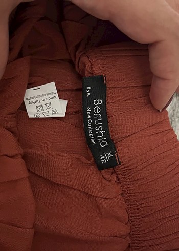 xl Beden kahverengi Renk Kadın Kahverengi Salaş Midi Kumaş Pantolon