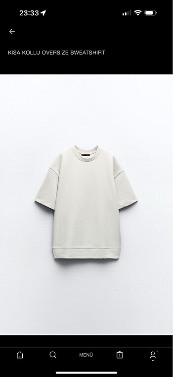 Taş rengi m beden zara kisa kol sweatshirt