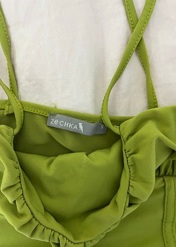 Yeşil Pilili İnce Askılı Büstiyer - Görsel 2