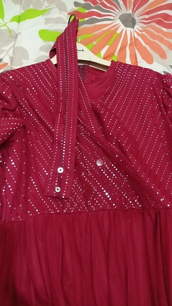 44 Beden bordo Renk Abiye 