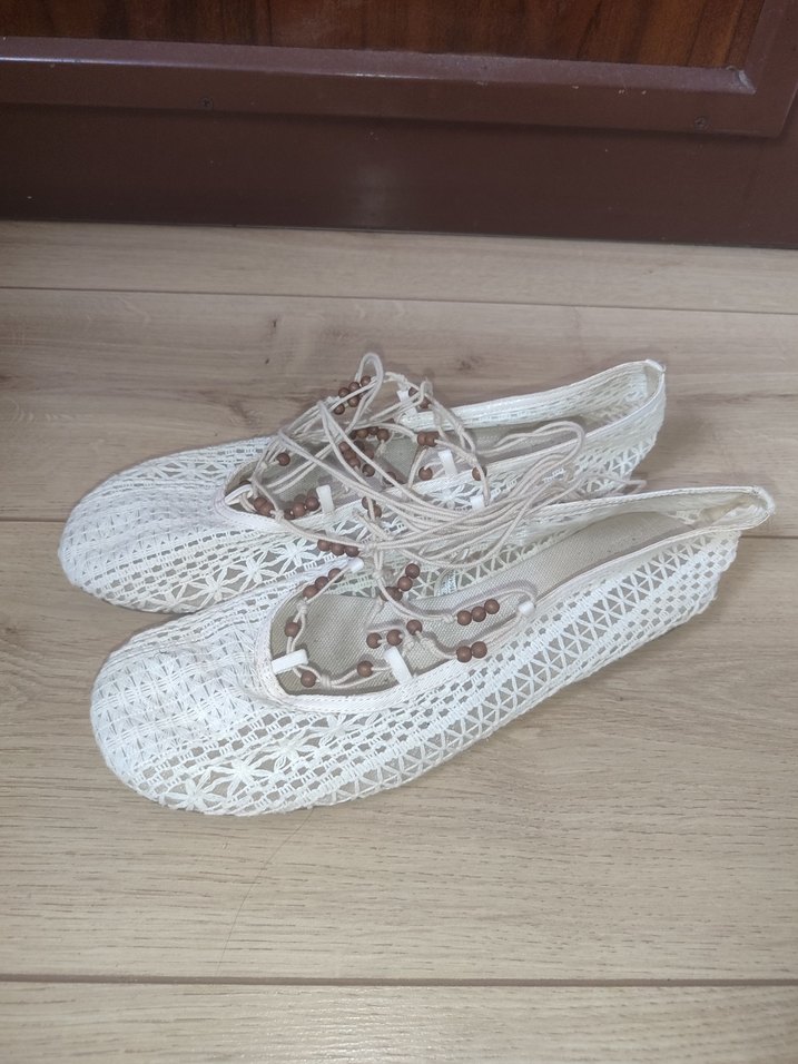 Beyaz Dantel Detaylı Bohem Kadın Espadril - Görsel 2