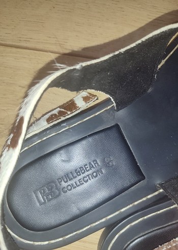 Kahverengi Deri Zebra Desenli Tokalı Kadın Sandalet - Görsel 5