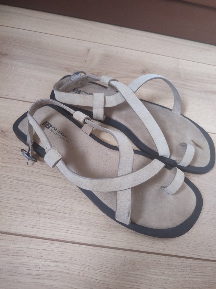 Bej Süet Kadın Sandalet - Görsel 2