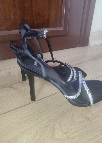 Parlak Siyah Yılan Desenli Stiletto - Görsel 3