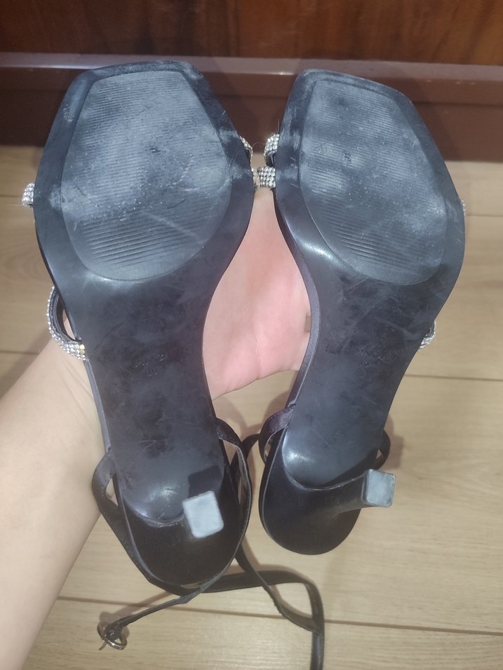 Parlak Siyah Yılan Desenli Stiletto - Görsel 4