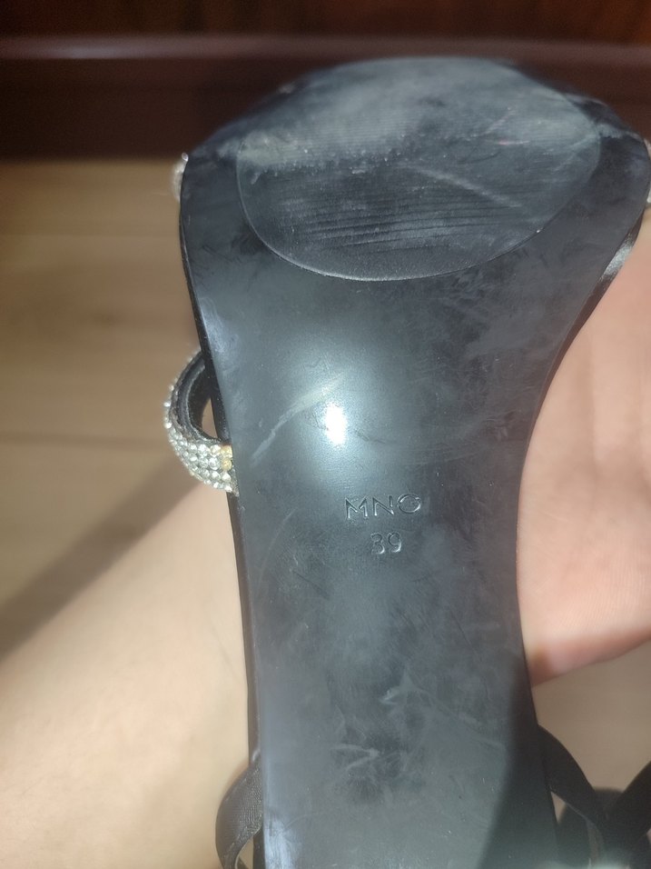 Parlak Siyah Yılan Desenli Stiletto - Görsel 5