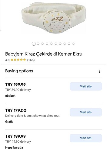 Gaz kemeri bebek kiraz cekirdekli