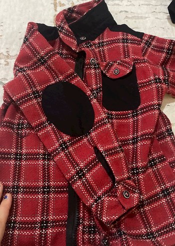 Düğmeli Kırmızı çocuk Gömlek - Görsel 2