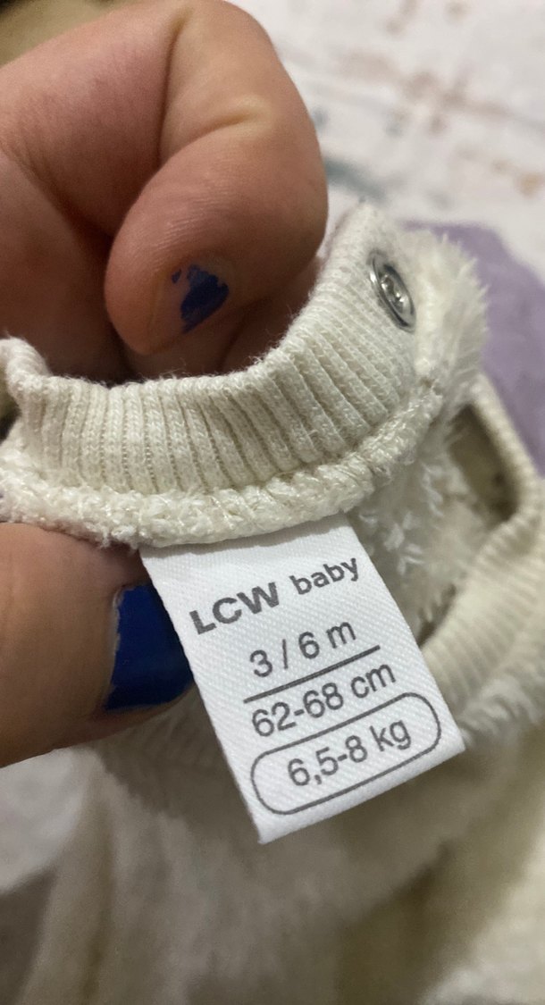 Peluş Detaylı Beyaz Bebek Kız Tulumu - Görsel 2