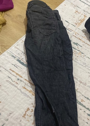 Düğmeli Siyah Erkek Denim Pantolon - Görsel 3