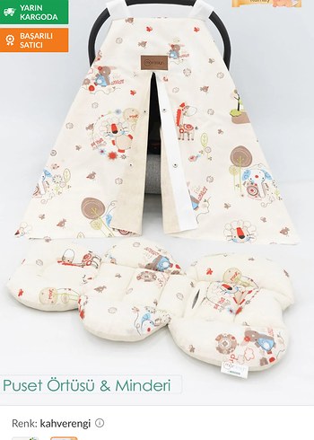 emzirme yastığı ve puset örtüsü set 3 ürün - Görsel 2