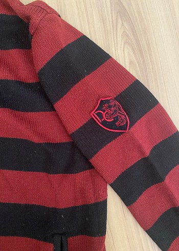 Bordo y2k vintage siyah çizgili hırka