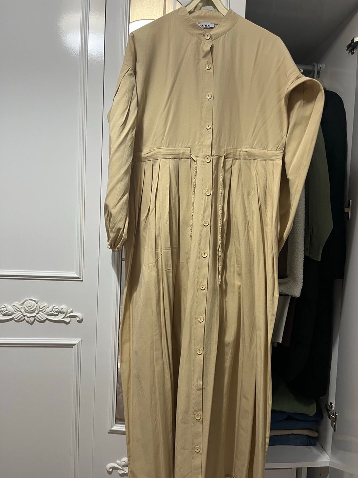 Tesettür Keten Elbise, - Görsel 2